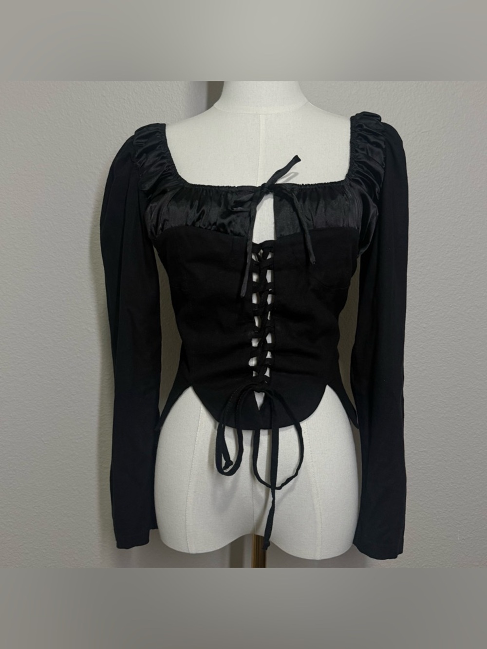 TACH Cotton Salvia Lace Up Corset Blouse | Dark Fairy Cottagecore whimsigoth